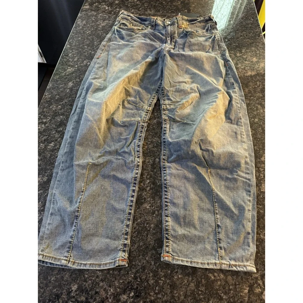 true religion Big T balloon jeans Men's Sz 33 Denim‎ Dirty Wash Pants